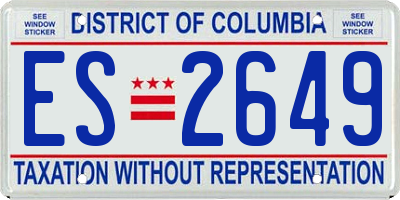 DC license plate ES2649