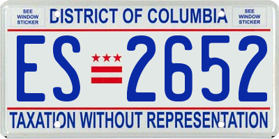 DC license plate ES2652