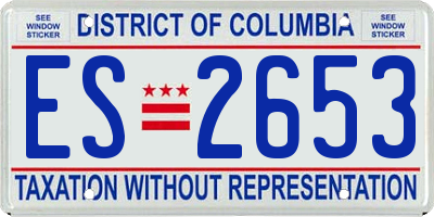 DC license plate ES2653