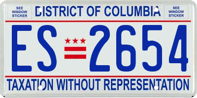DC license plate ES2654