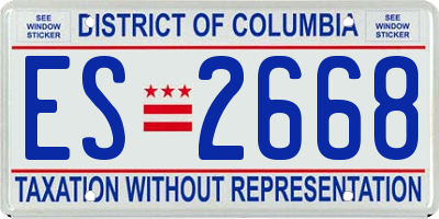 DC license plate ES2668
