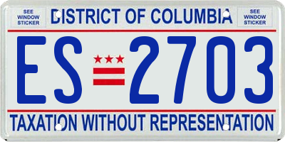 DC license plate ES2703