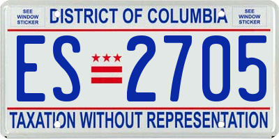 DC license plate ES2705