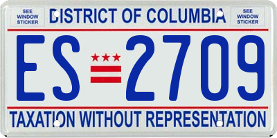 DC license plate ES2709
