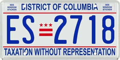 DC license plate ES2718