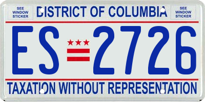 DC license plate ES2726