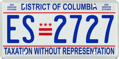 DC license plate ES2727
