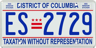 DC license plate ES2729