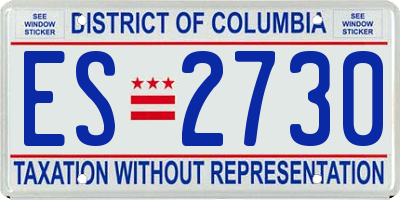DC license plate ES2730