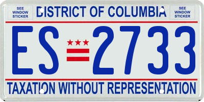 DC license plate ES2733