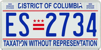 DC license plate ES2734