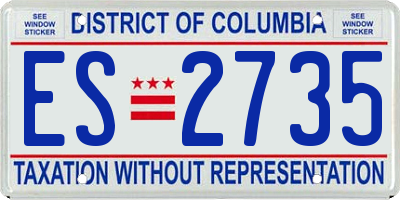 DC license plate ES2735