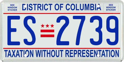 DC license plate ES2739