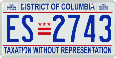 DC license plate ES2743