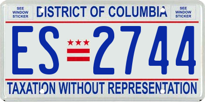 DC license plate ES2744