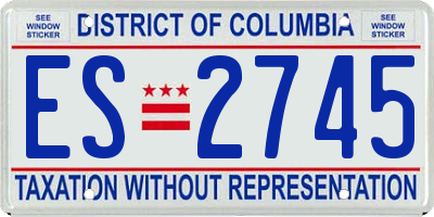DC license plate ES2745
