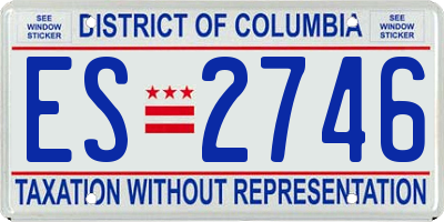 DC license plate ES2746