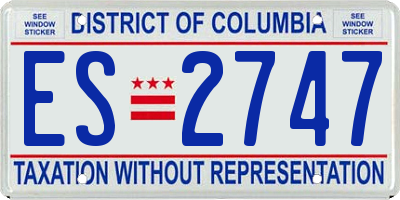 DC license plate ES2747