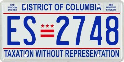 DC license plate ES2748