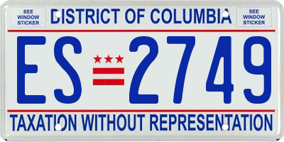 DC license plate ES2749