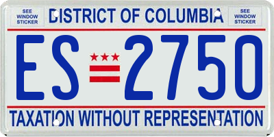 DC license plate ES2750
