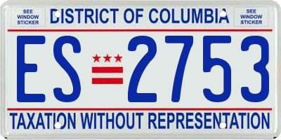 DC license plate ES2753