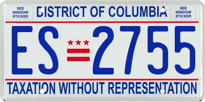 DC license plate ES2755