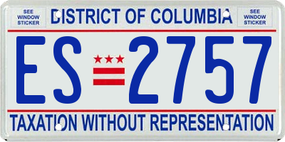 DC license plate ES2757