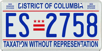 DC license plate ES2758