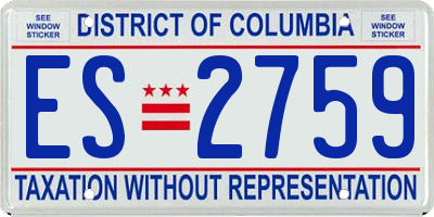 DC license plate ES2759
