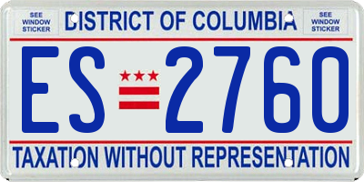 DC license plate ES2760