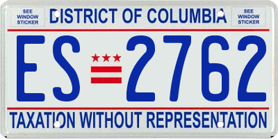 DC license plate ES2762