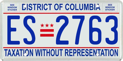 DC license plate ES2763
