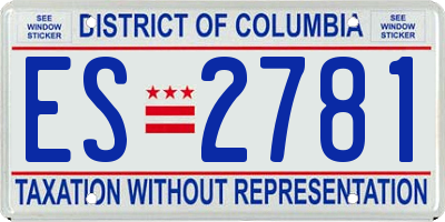 DC license plate ES2781