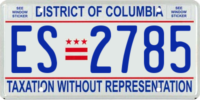 DC license plate ES2785