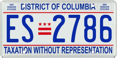 DC license plate ES2786