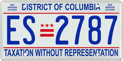 DC license plate ES2787