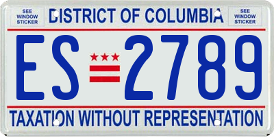 DC license plate ES2789