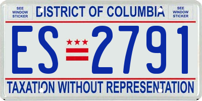 DC license plate ES2791