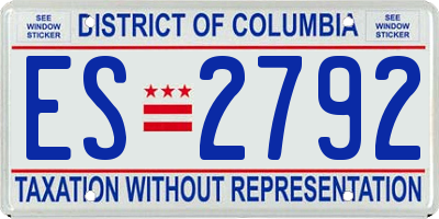 DC license plate ES2792
