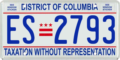 DC license plate ES2793