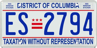 DC license plate ES2794