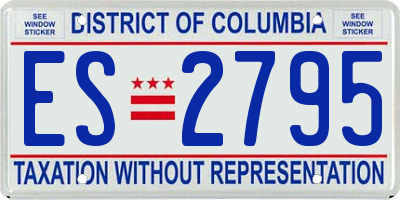 DC license plate ES2795