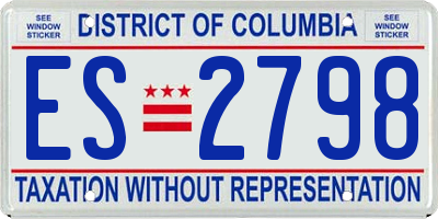 DC license plate ES2798