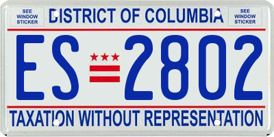 DC license plate ES2802