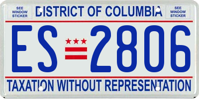 DC license plate ES2806