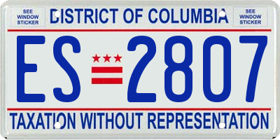 DC license plate ES2807
