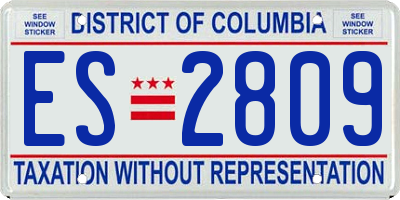 DC license plate ES2809