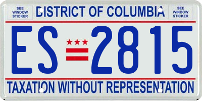 DC license plate ES2815