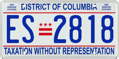 DC license plate ES2818